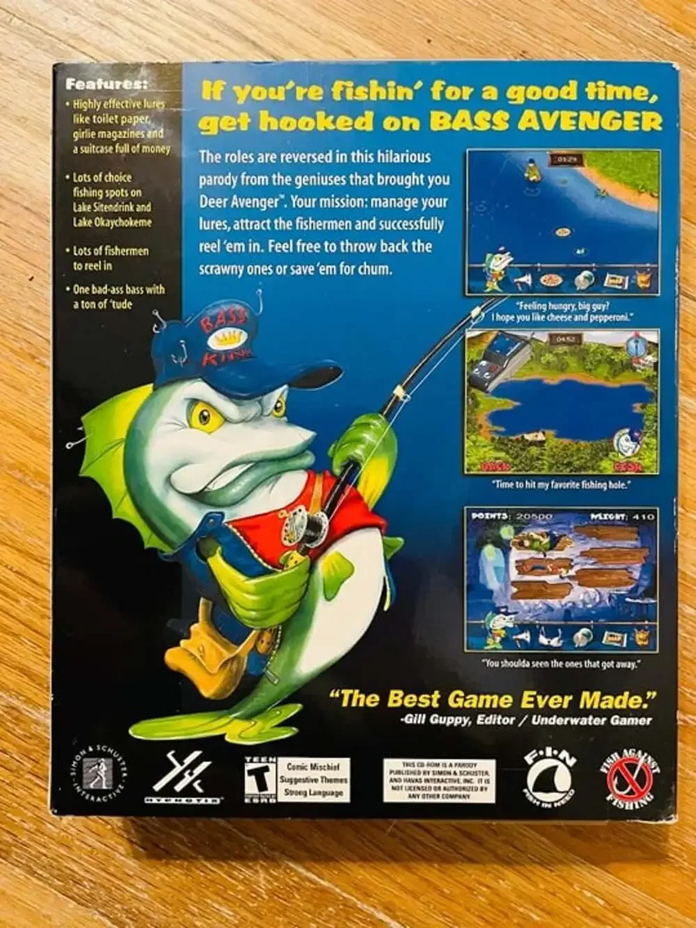 NEW/SEALED Vintage Bass Avenger Game (2000) PC CD-ROM Big Box ~ FREE SHIPPING!